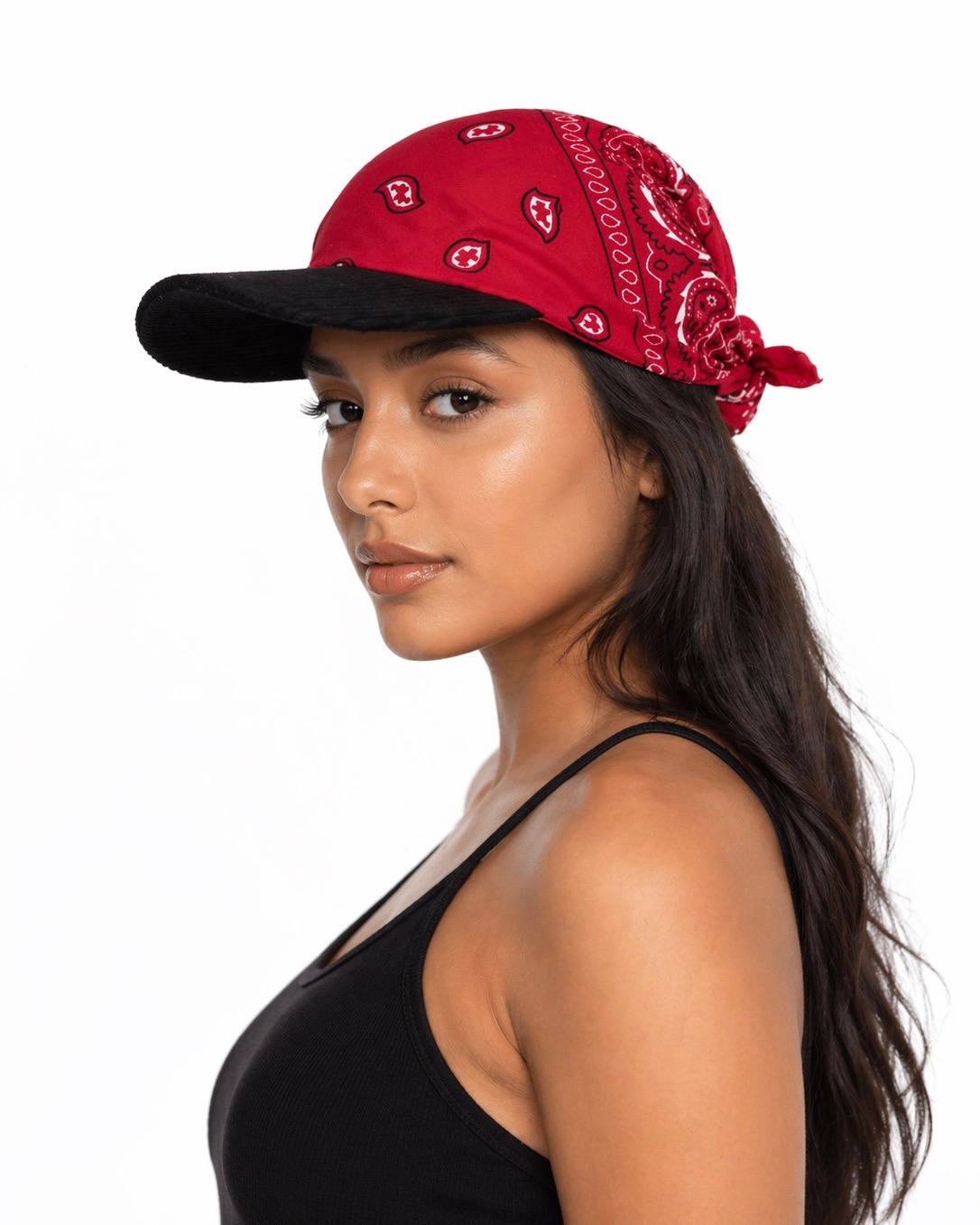 Scarlet Red Bandana Cap - Image 4