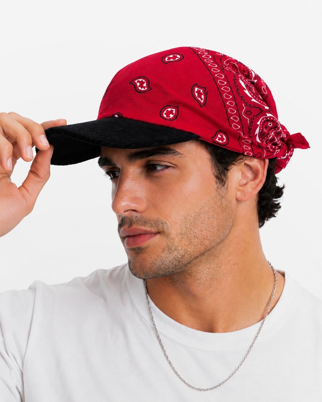 Scarlet Red Bandana Cap - Image 3