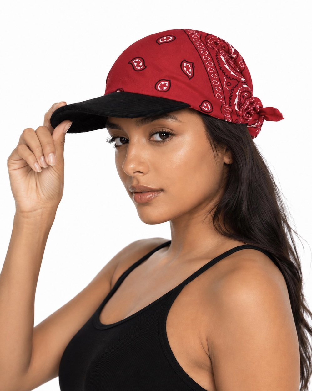 Scarlet Red Bandana Cap - Image 5